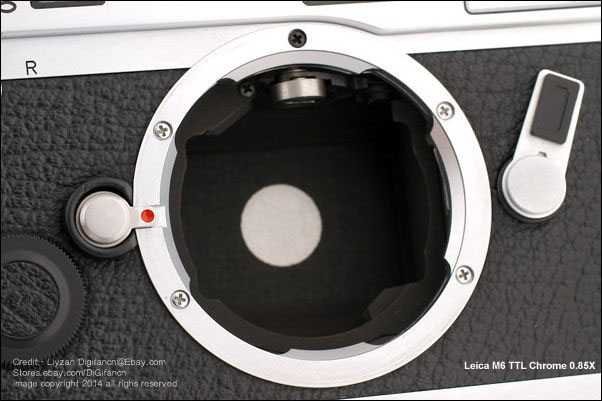 Leica M6 TTL 0.85X finder in chrome 10436   metering spot on shutter curtain