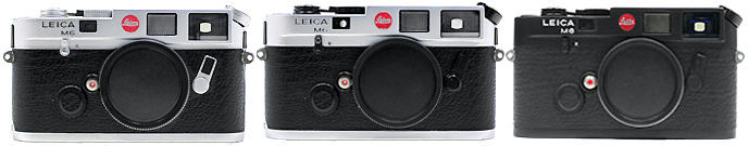Comparison among the Leica M6 chrome, Black and Leica M6 Panda 
