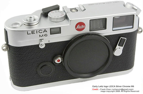 LEICA M6 Silver Chrome early model with red LEITZ roundel and ERNST LEITZ WETZLAR GMBH engraving at top plate