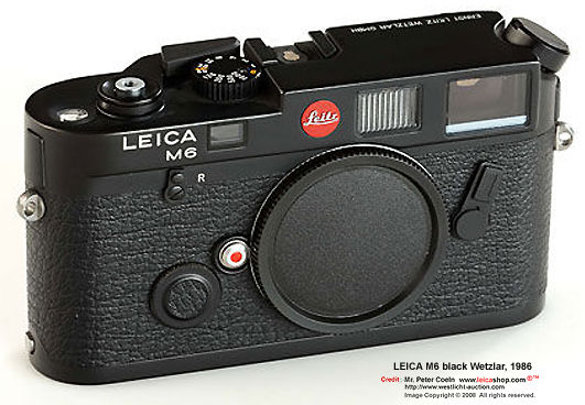 LEICA M6 Black WETZLAR, 1986 model, front view
