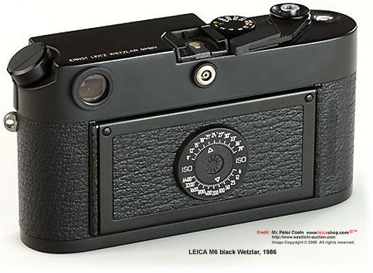 LEICA M6 Black WETZLAR, 1986 model, rear section view