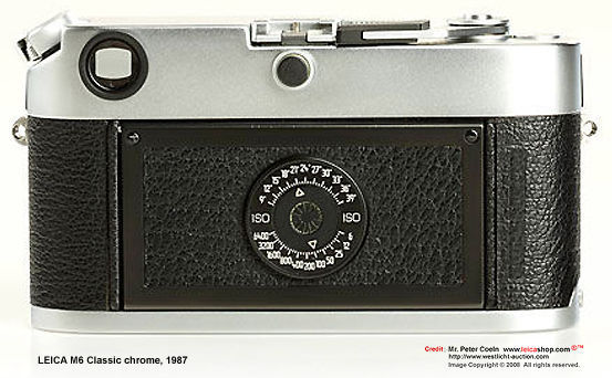 Rear view, LEICA M6 chrome, 1987