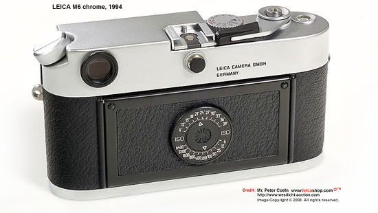 Back view of Leica M6 chrome, 1992 