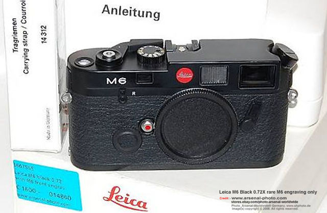 Rare Leica M6 Black Paint 0.72X finder with M6 engraving only