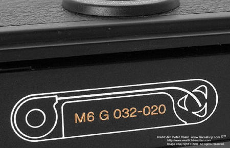The hidden Serial number with M6G encoding in Leica M6G chrome rangefinder camera