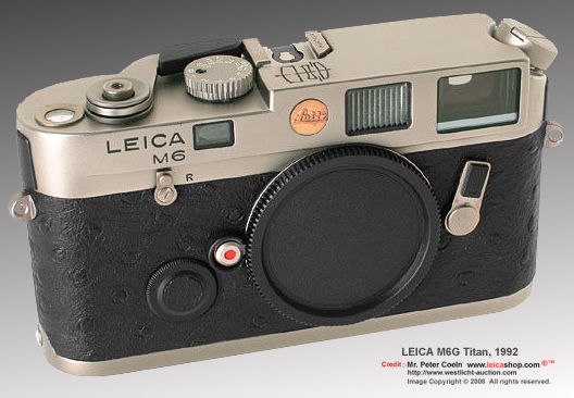 Leica M6G Titan rangefinder camera front view and appearance