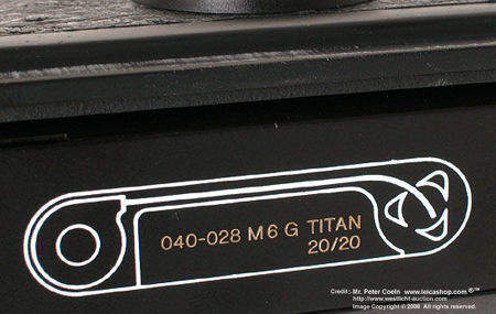 The hidden Serial number with M6G encoding in Leica M6G Titan rangefinder camera