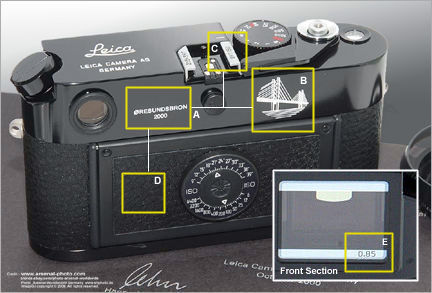 Basic product characteristic and features of a year 2000 LEICA M6 TTL Black Paint resundsbron (10482) Special Edition rangefinder camera model