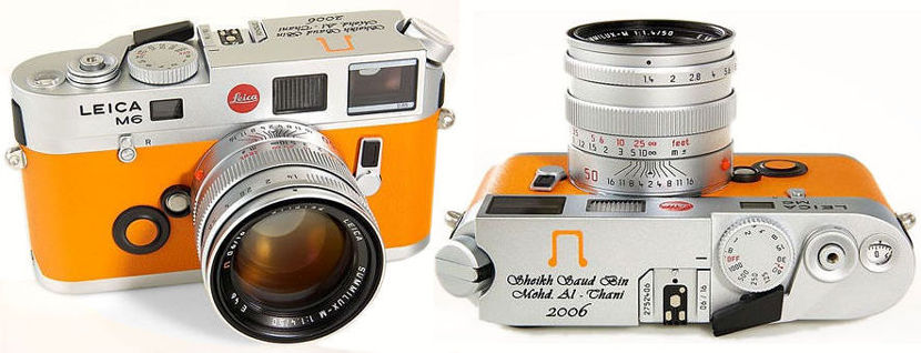 Leica M6 TTL Sheikh Saud Bin Mohammed Al-Thani Photo Competition Award Edition top plate and front view