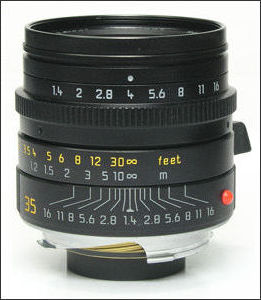 Side view of SUMMILUX-M 1:1.4/35mm ASPH lens
