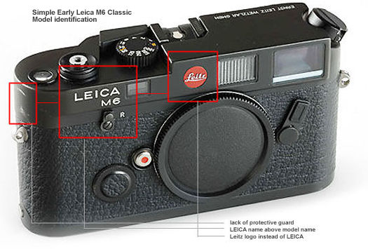 Simple method in identifying early series of Leica M6 classic bodies from leter ones