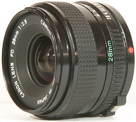 Canon FDn 28mm f/2.8 side