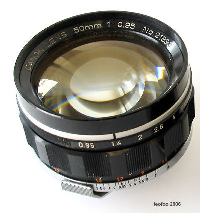 Canon 7 camera with 50mm f/0.95 standard lens