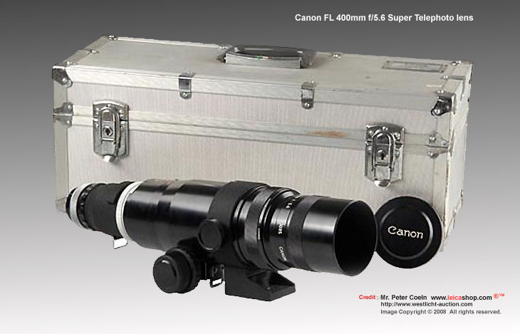 Canon super telephoto lens FL mount 400mm f/5.6 Metal case/box