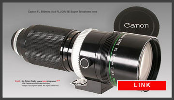 Canon FL 500mm f/56 FLUORITE Telephoto lens - LINK TO SHOWCASE
