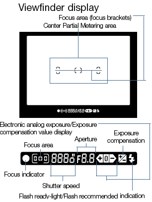 Nikon F55 Viewfinder information 