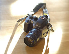 Nikon QV 1000 Digital camera with lens up view