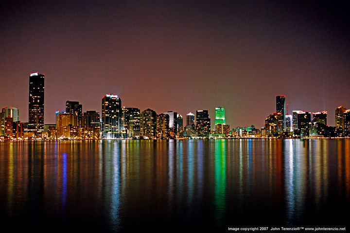 Miami Skyline in the evening