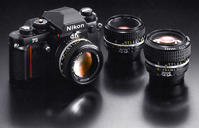 Nikon F3 with three standard 50mm Nikkor lens