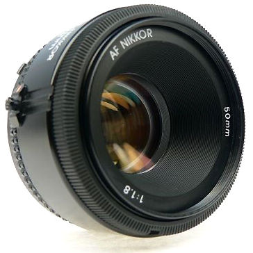 First generation of Nikon AF Nikkor 50mm f/1.8s Standard lens front lens view