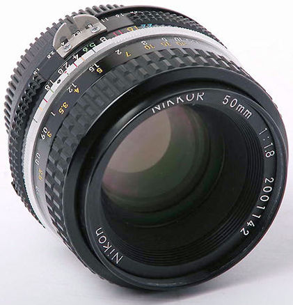 A nice view of a  Nikon's Nikkor 50mm f/1.8 ai standard lens