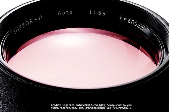 NO Ai Nikkor-P 600mm f/5.6 Super telephoto lens front lens element