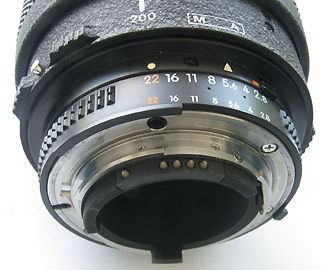 Lens data of ED Zoom lens 80-200mm f/2.8D