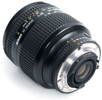 Rear section view of Nikon autofocus  Nikkor 24-120mm f/3.5~5.6 IF zoom lens with metal rear lens mount