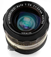 Nikon's early 24mm f/2.8 non Ai with lens coating wideangle lens