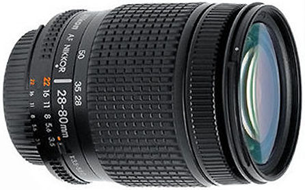 AF Nikkor Zoom 28-80mm f/3.5~5.6D MK II Side view