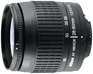 Nikon's AF-G Zoom Nikkor 28-80mm f/3.5~5.6D  wideangle-telephoto zoom lens black Version