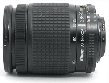 Side view of a Nikon AF Nikkor Zoom 28-80mm f/3.5~5.6D Version II, 1999 