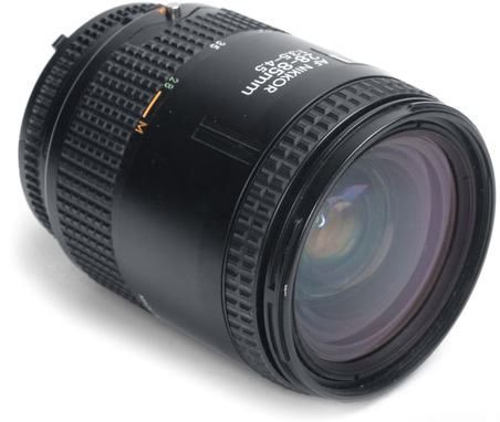 A side and front section view of Nikon AF Zoom Nikkor 28-85mm f/3.5~4.5N Ai-S (MK II) version zoom lens