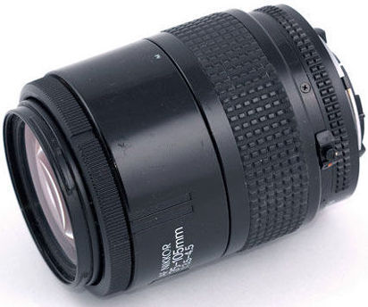Rear section side  view of an early version of Nikon's AF Zoom Nikkor 35-105mm f/3.5~4.5s wideangle-telephoto Zoom lens 