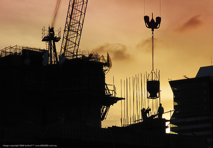 Contruction Site in the evening, gradual filter