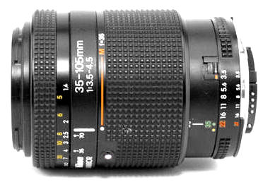 side comparing view of 2nd version of Nikon AF Zoom Nikkor 35-105mm f/3.5~4.5N