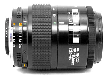 side comparing view of original version of Nikon AF Zoom Nikkor 35-105mm f/3.5~4.5s