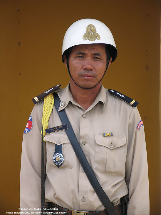 Cambodian Palace Guard at The Grand Royal Palace, Phnom Penh, Cambodia