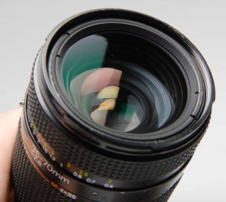 AF Nikkor zoom 35-70mm f/2.8S front lens element