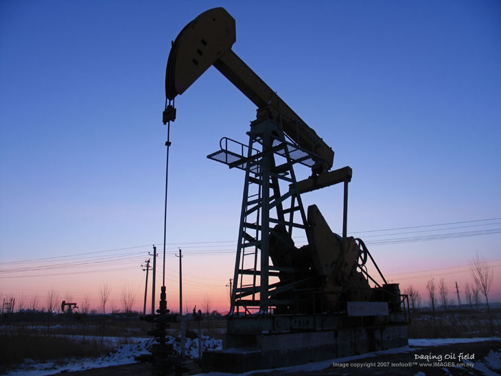 The criude digging machine, oil field  at Daqing City, China
