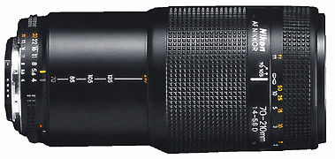 AF Zoom Nikkor 70-210mm f/4~5.6D side view