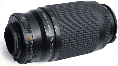 AF-Nikkor 75-240mm f/4.5-5.6D zoom lens