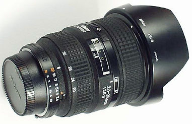 AF Zoom Nikkor 20-35mm f/2.8D IF with dedicated bayonet lens hood HB-8