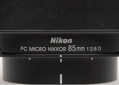 Nikon PC-Micro Nikkor 85mm f/2.8 D lens data and focusing / perspective control index