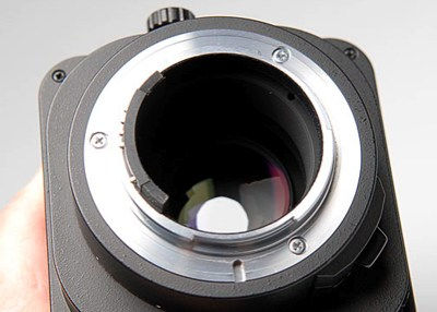 Nikon PC Micro-Nikkor 85mm f/2.8 rear section lens mount view