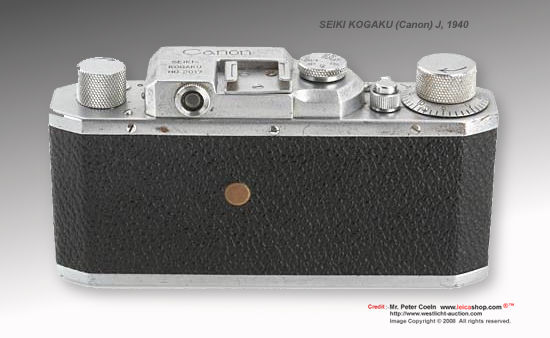 Canon J (Junior), 1940 Considered as quite a rare Canon rangefinde camera model. The Canon J (Junior) has slow speeds, total production of this camera only 50 pieces, only very few are known to exist.