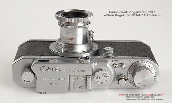 Canon S-II Seiki-Kogaku Tokyo early camera with matching Seiki-Kogaku Serenar 3.5/5cm  