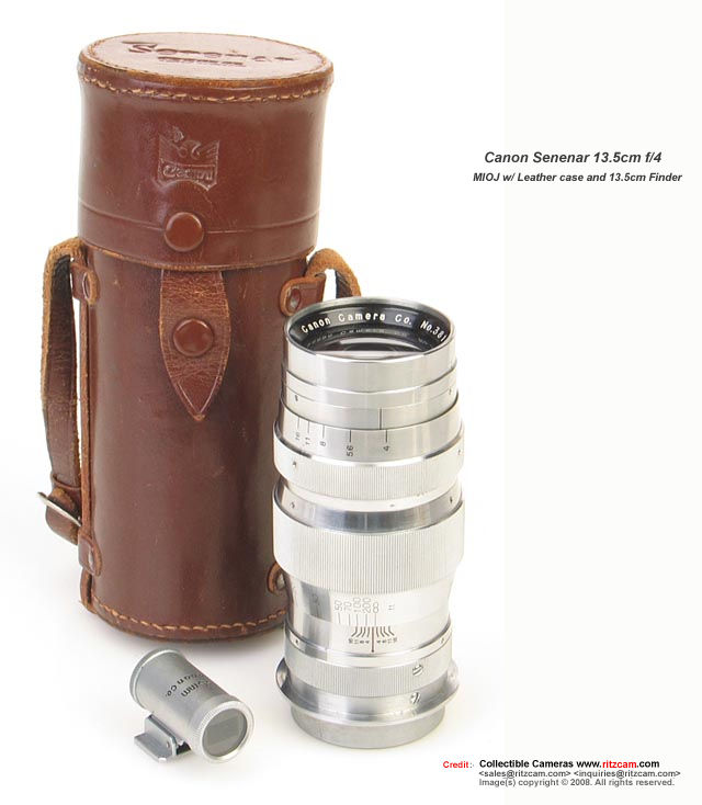 Canon Serenar  135mm f/4 with original lether case and 135mm finder