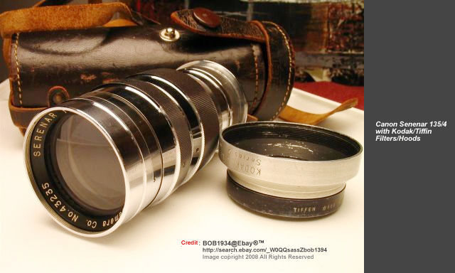 Kodak Series 6 metal chrome lens hood for Canon Senenar 135mm f/4