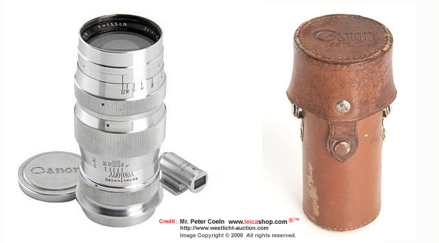Canon Seiki-Kogaku Serenar  135mm f/4 original caps, Canon 13.5cm finder 